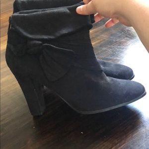 Black Faux Suede Booties